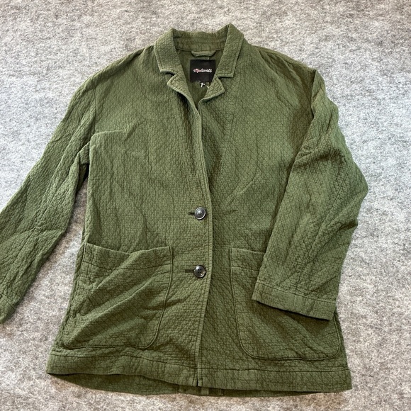 Madewell Jackets & Blazers - Madewell Thick Muslin Quilted Oversized Earthy Green 100% Cotton Blazer